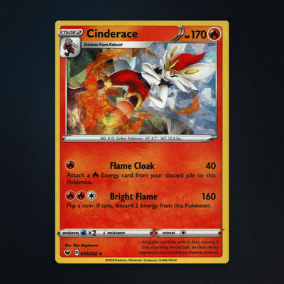 Cinderace - 036/202 - Sword & Shield - Holo - Lightly Played