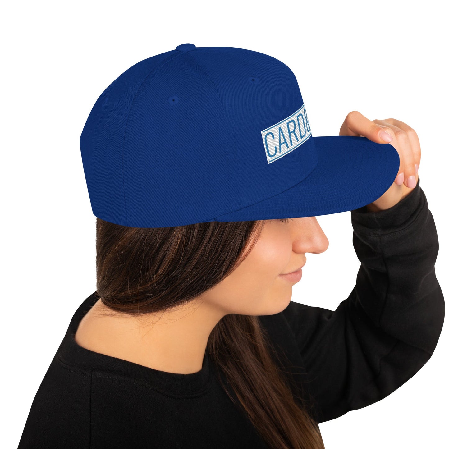 Card & Ink Snapback Hat right-side Printful mockup