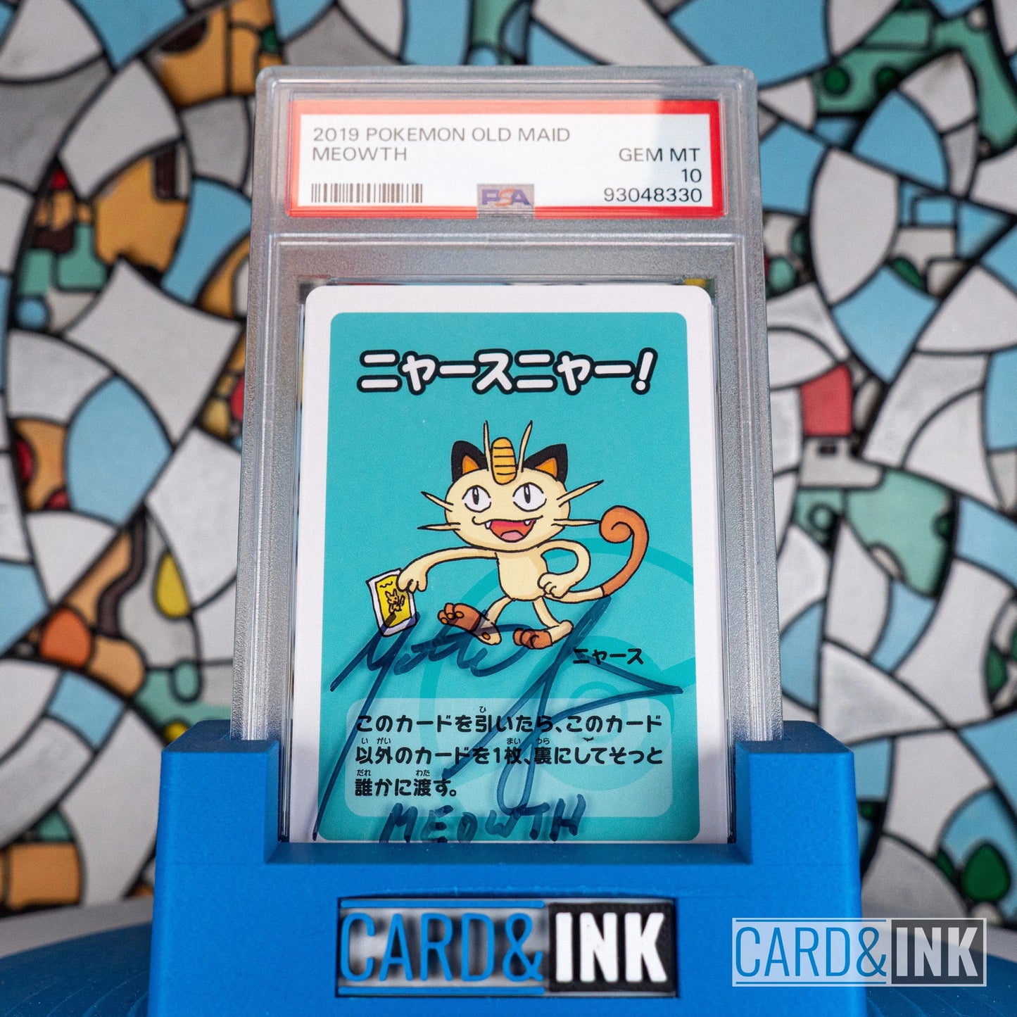 Meowth Old Maid Autographed By Matthew Sussman Japanese Pokemon PSA 10 - CIL-000447