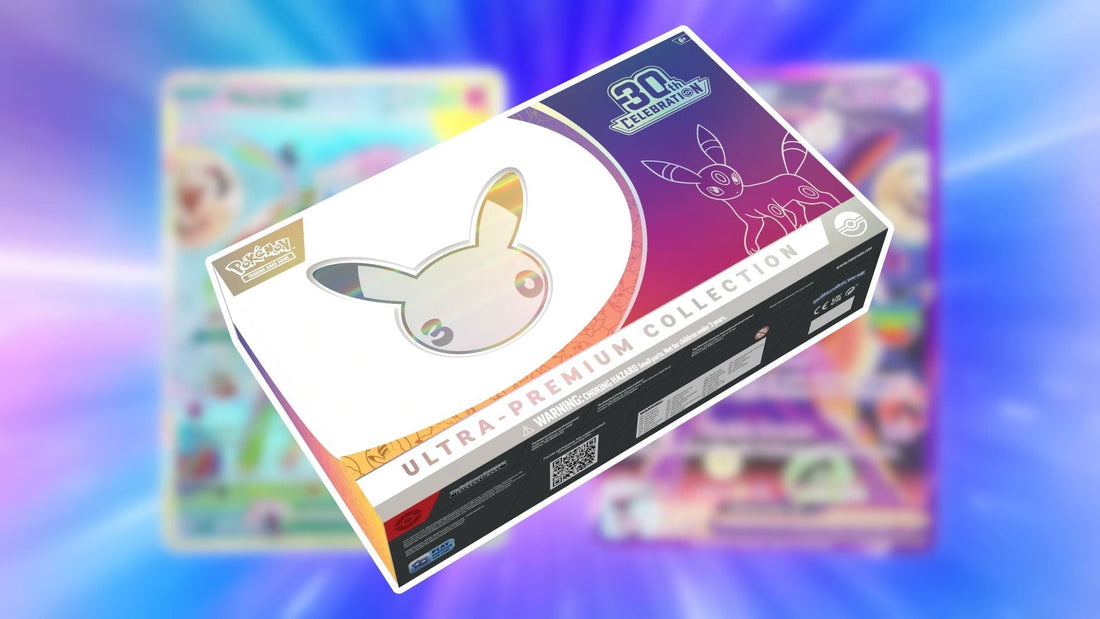 Pokémon TCG 30th Celebration Ultra-Premium Collection packaging, one of the products in the UK pre-order line-up
