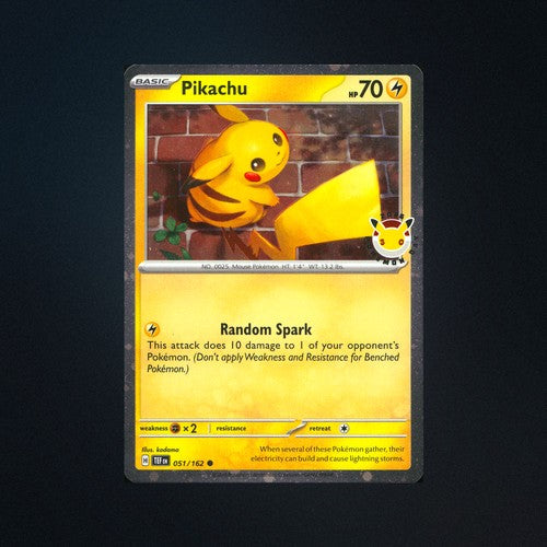 Pokemon Pikachu 051/162 Pokemon 151 Stamped Card NM front