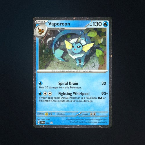 Vaporeon 168 SVP Promo English Pokemon Card NM front