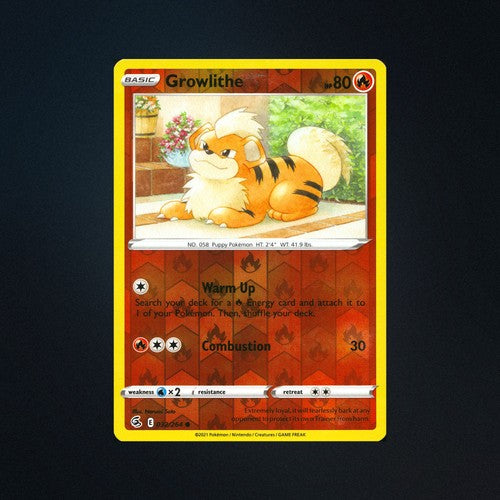 Growlithe 032/264 Fusion Strike Reverse Holo English Pokemon Card NM front