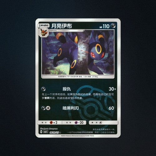 Umbreon 0609/15 Gem Pack 2 Master Ball Holo Chinese Pokemon Card NM front