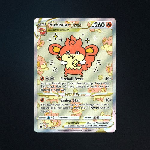 Pokemon Simisear VSTAR GG37/GG70 Crown Zenith: Galarian Gallery Galarian Gallery front