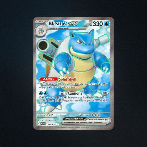Pokemon Blastoise ex 184/165 Pokemon 151 Full Art Card NM front