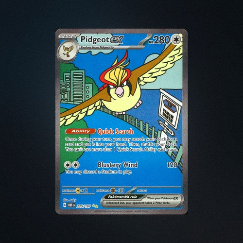 Pokemon Pidgeot ex 225/197 Obsidian Flames Special Illustration Rare Card NM front