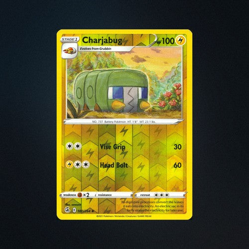 Charjabug 100/264 Fusion Strike Reverse Holo English Pokemon Card NM front