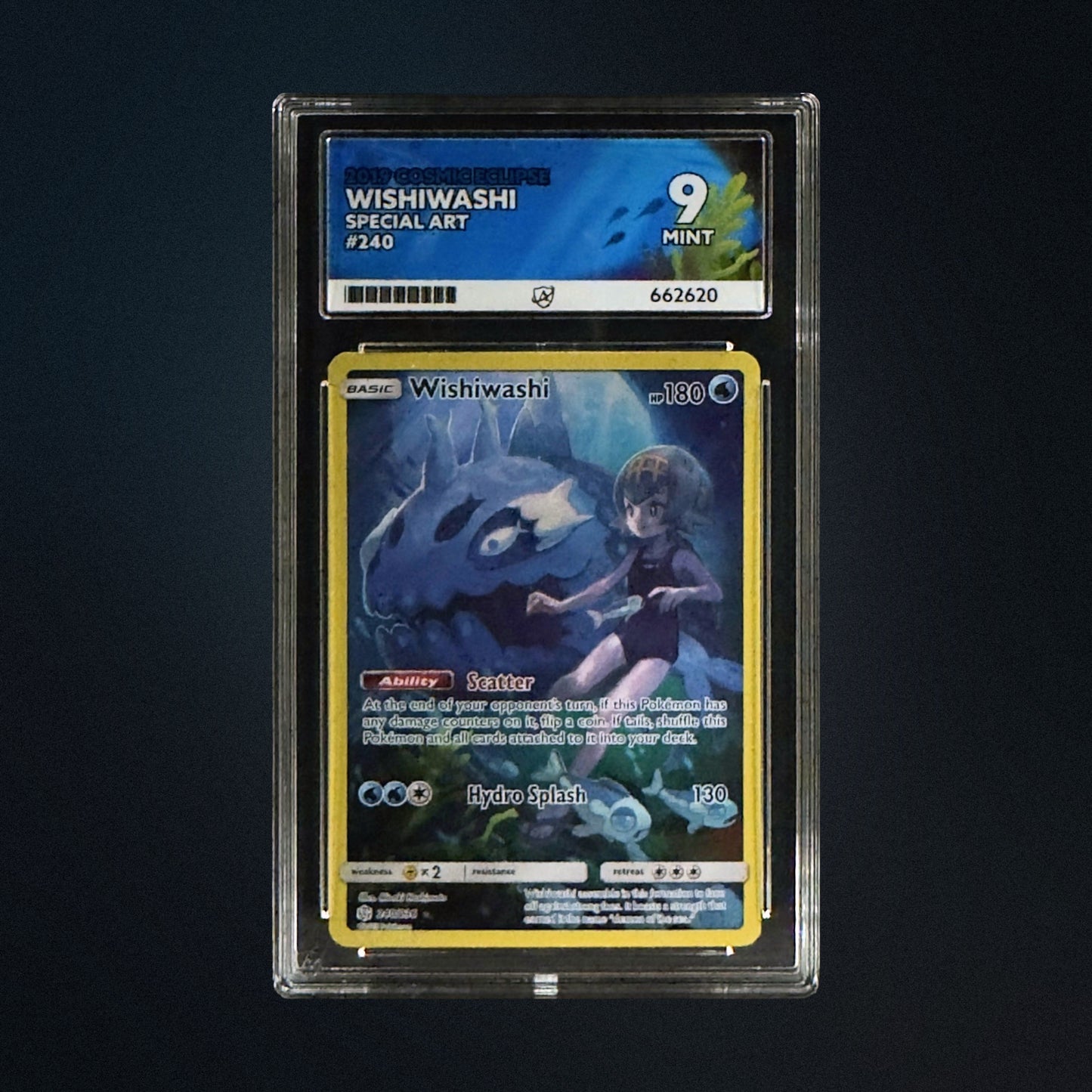 2019 Pokemon Cosmic Eclipse Wishiwashi 240/236 Alt Art ACE 9 front