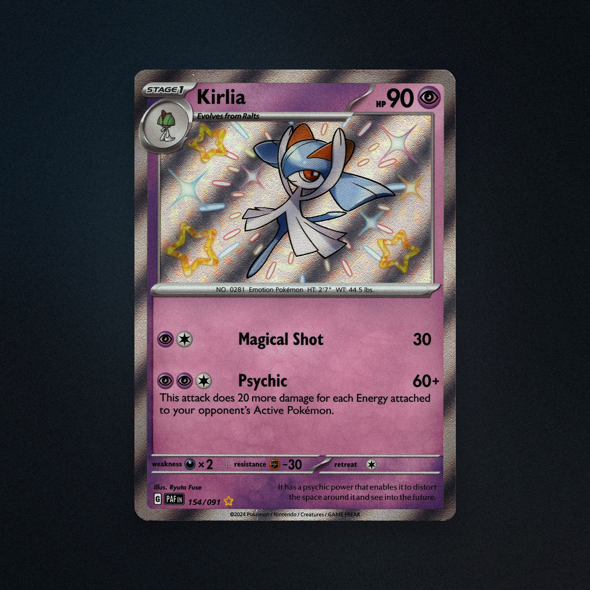 Pokemon TCG Kirlia 154/91 Paldean Fates (PAF) Near Mint front