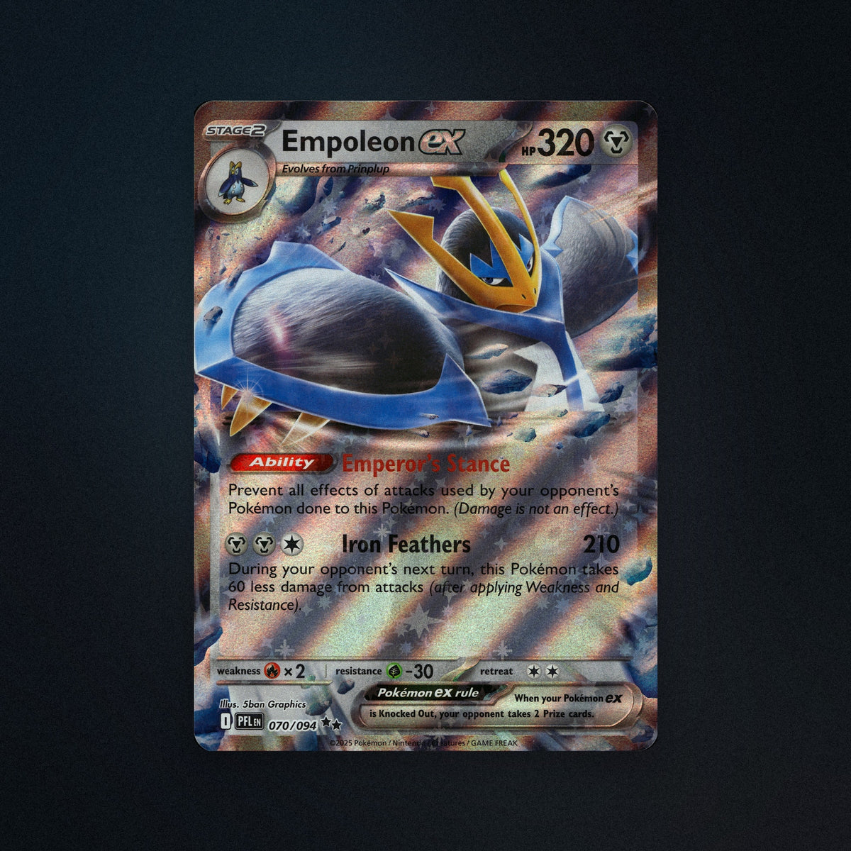Pokemon TCG Empoleon ex 70/94 Phantasmal Flames (PFL) Near Mint front