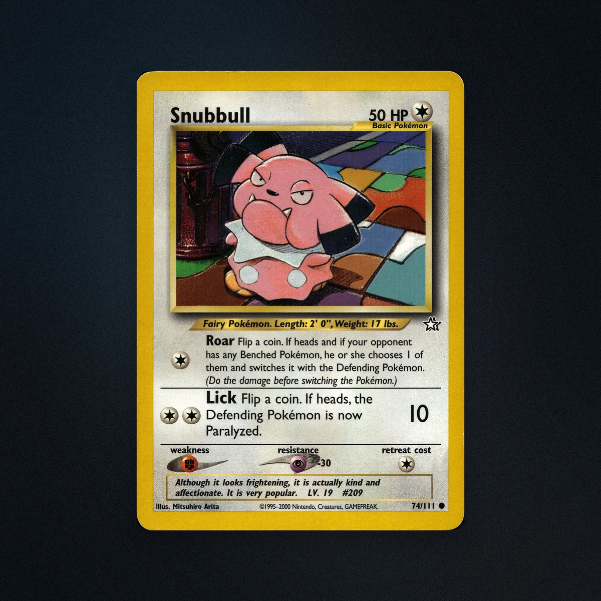 Pokemon TCG Snubbull 74/111 Neo Genesis Near Mint front