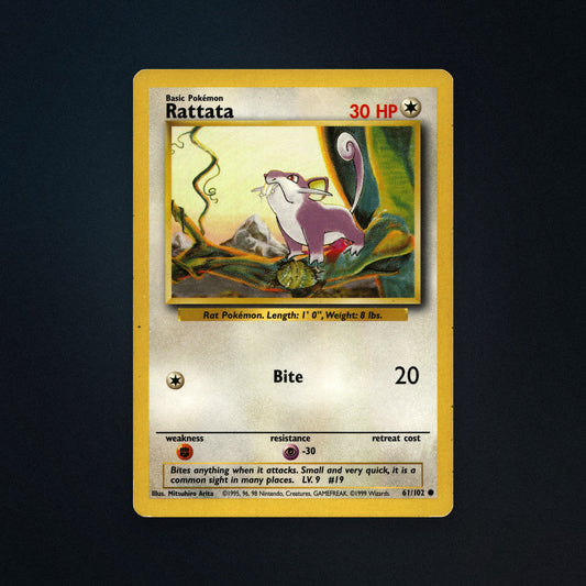 Pokemon TCG Rattata 61/102 Base Near Mint front