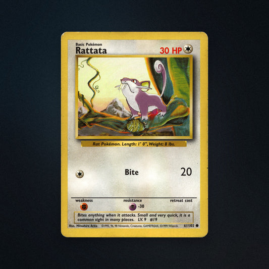 Pokemon TCG Rattata 61/102 Base Near Mint front
