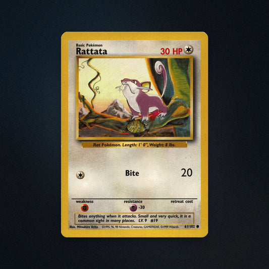 Pokemon TCG Rattata 61/102 Base Near Mint front
