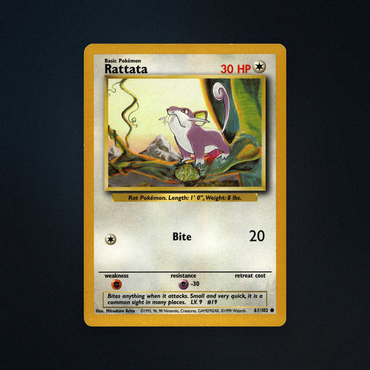 Pokemon TCG Rattata 61/102 Base Near Mint front