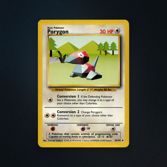 Pokemon TCG Porygon 39/102 Base Near Mint front
