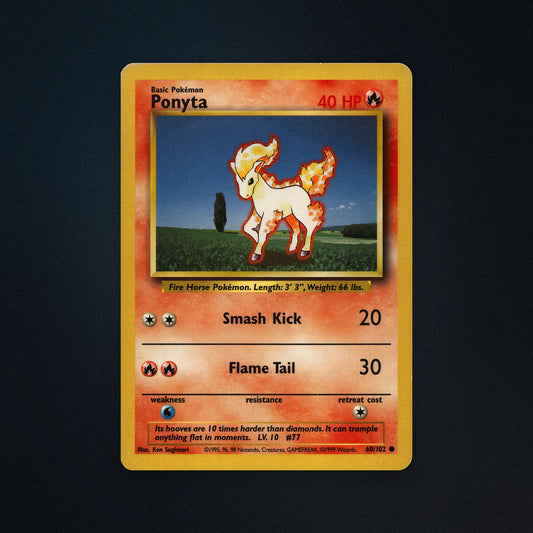 Pokemon TCG Ponyta 60/102 Base Near Mint front
