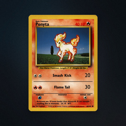Pokemon TCG Ponyta 60/102 Base Near Mint front