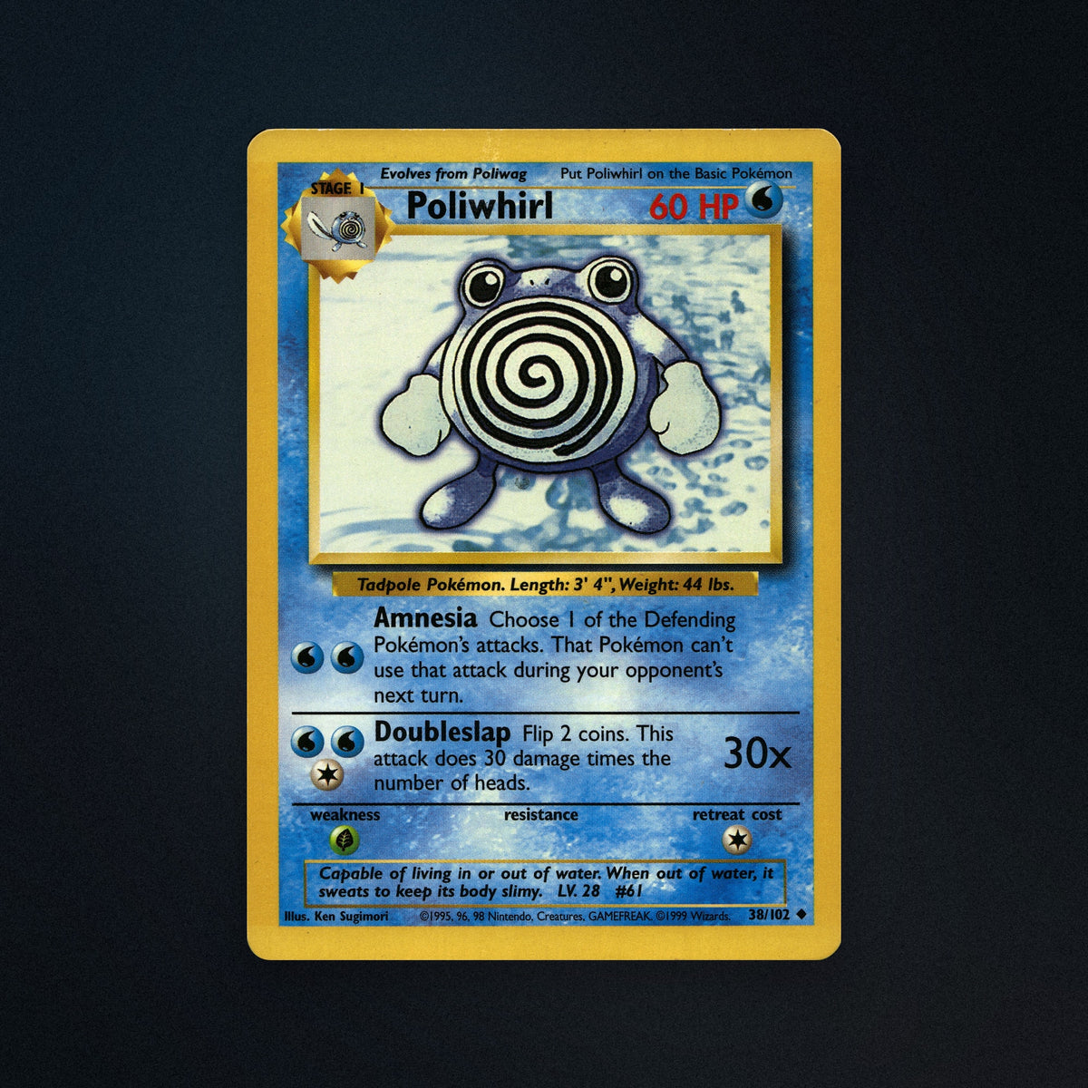 Pokemon TCG Poliwhirl 38/102 Base Near Mint front