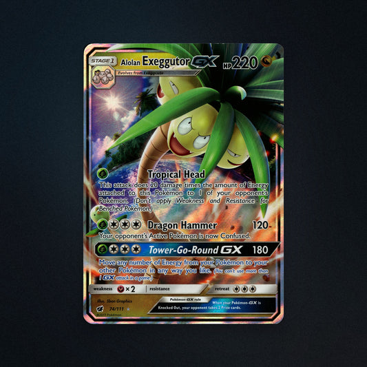 Pokemon TCG Alolan Exeggutor-GX 74/111 Crimson Invasion Near Mint front