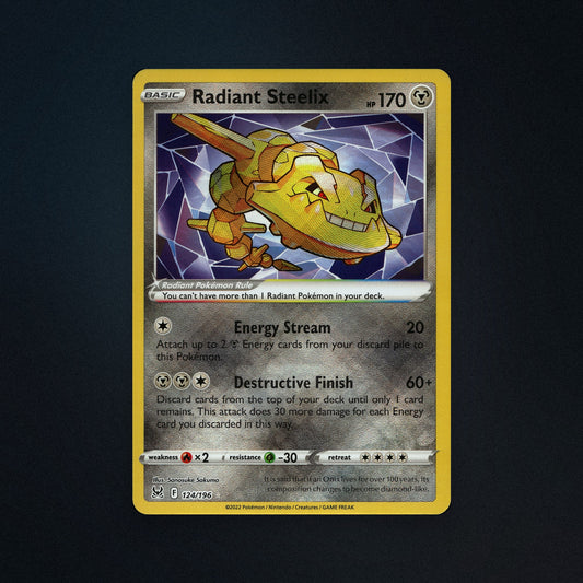 Pokemon TCG Radiant Steelix 124/196 Lost Origin Near Mint front