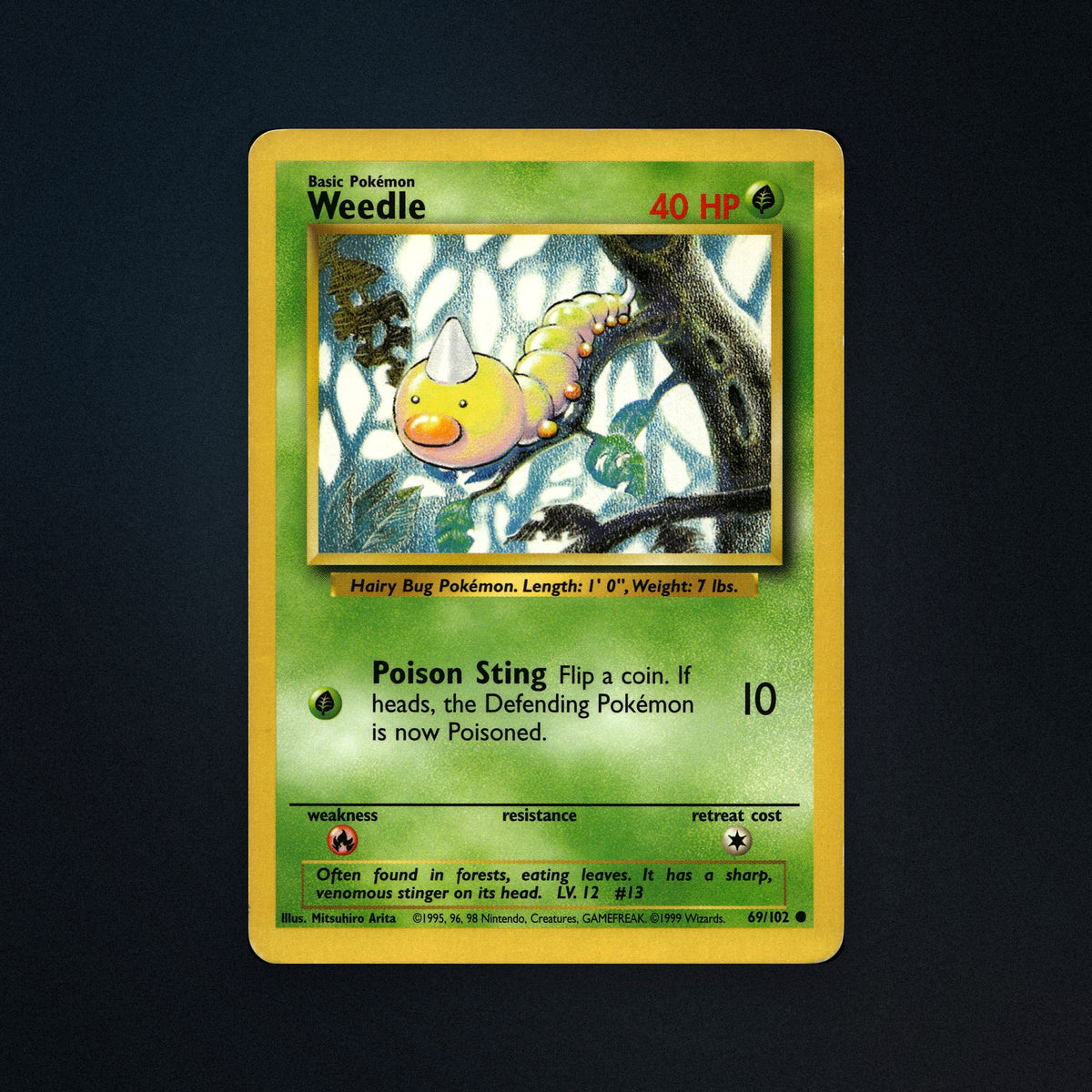 Pokemon TCG Weedle 69/102 Base Near Mint front