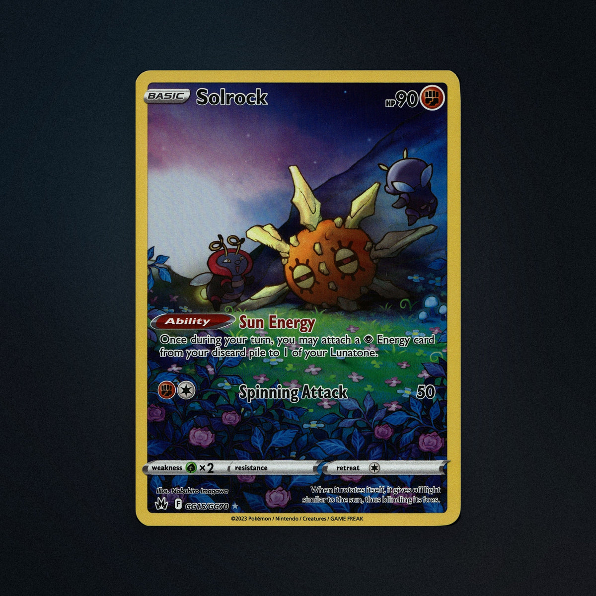 Pokemon TCG Solrock GG15/GG70 Crown Zenith Galarian Gallery Near Mint front