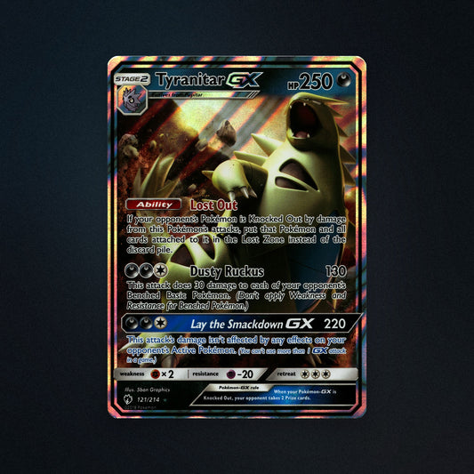 Pokemon TCG Tyranitar-GX 121/214 Lost Thunder Near Mint front
