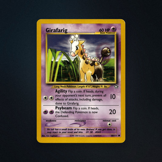 Pokemon TCG Girafarig 58/111 Neo Genesis Near Mint front