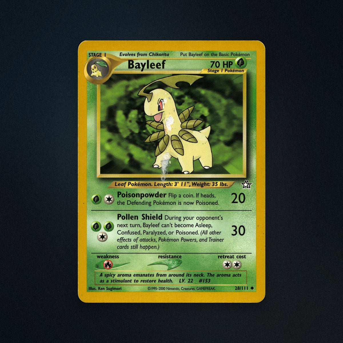 Pokemon TCG Bayleef 28/111 Neo Genesis Near Mint front