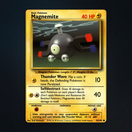 Magnemite Pokemon TCG 53/102 Base Lightly Played front