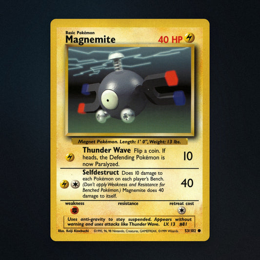 Magnemite Pokemon TCG 53/102 Base Lightly Played front