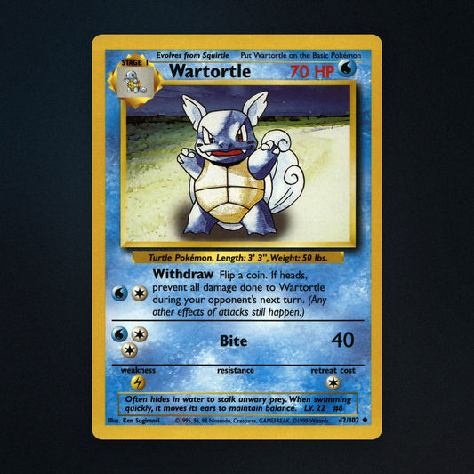 Wartortle Pokemon TCG 42/102 Base Lightly Played front