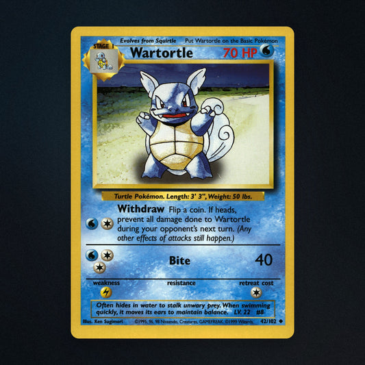 Wartortle Pokemon TCG 42/102 Base Lightly Played front