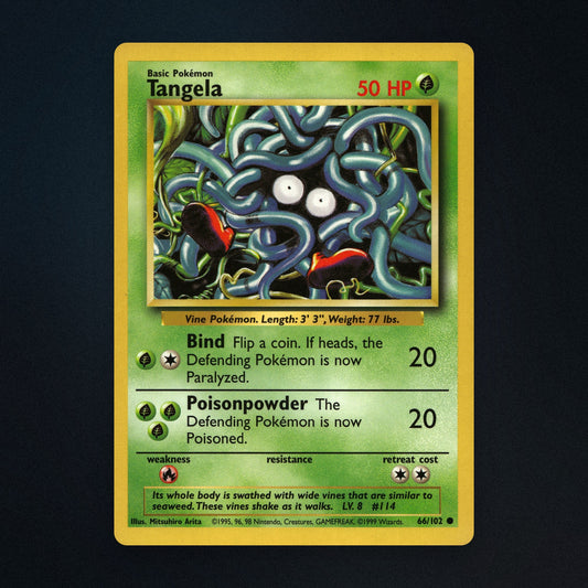 Tangela Pokemon TCG 66/102 Base Moderately Played front