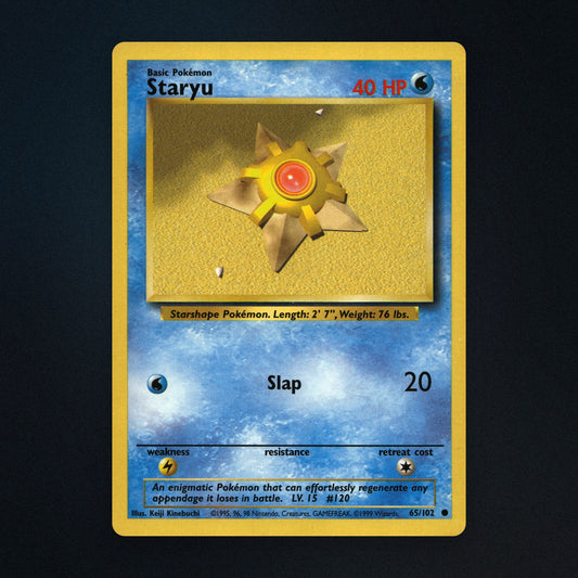 Staryu Pokemon TCG 65/102 Base Moderately Played front