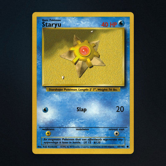 Staryu Pokemon TCG 65/102 Base Moderately Played front