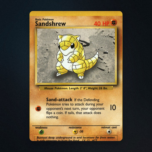 Sandshrew Pokemon TCG 62/102 Base Lightly Played front