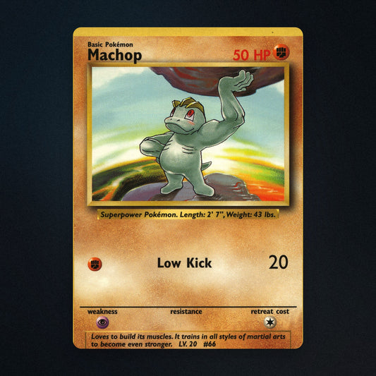Machop Pokemon TCG 52/102 Base Lightly Played front