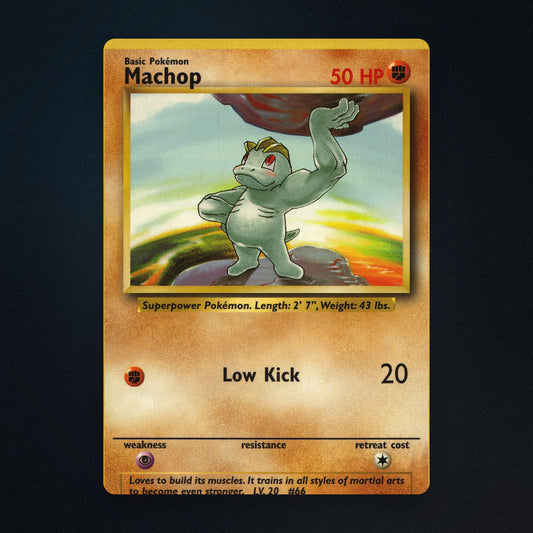 Machop Pokemon TCG 52/102 Base Lightly Played front