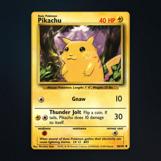 Pikachu Pokemon TCG 58/102 Base Moderately Played front