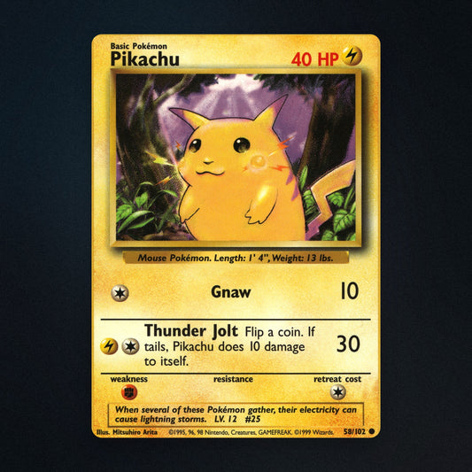 Pikachu Pokemon TCG 58/102 Base Lightly Played front