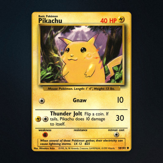 Pikachu Pokemon TCG 58/102 Base Lightly Played front