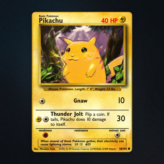 Pikachu Pokemon TCG 58/102 Base Lightly Played front