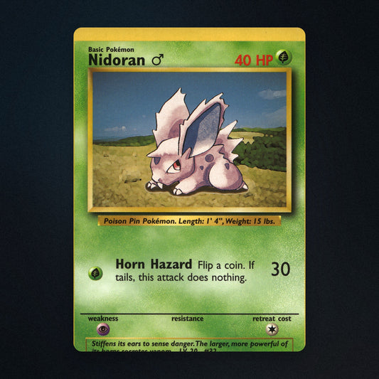 Nidoran ♂ Pokemon TCG 55/102 Base Heavily Played front