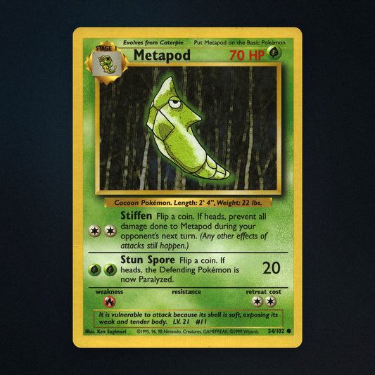 Metapod Pokemon TCG 54/102 Base Moderately Played front