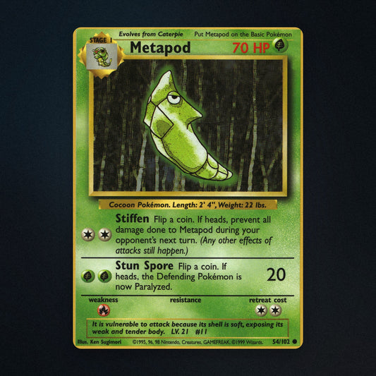 Metapod Pokemon TCG 54/102 Base Moderately Played front