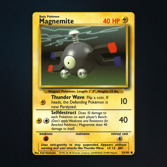 Magnemite Pokemon TCG 53/102 Base Moderately Played front