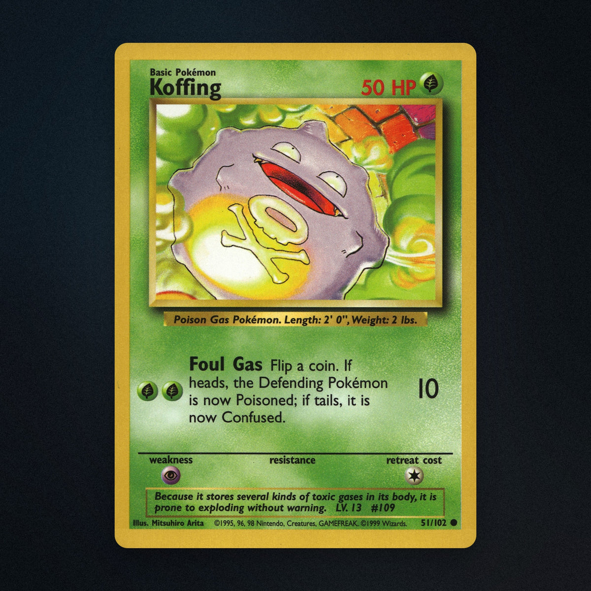 Koffing Pokemon TCG 51/102 Base Moderately Played front